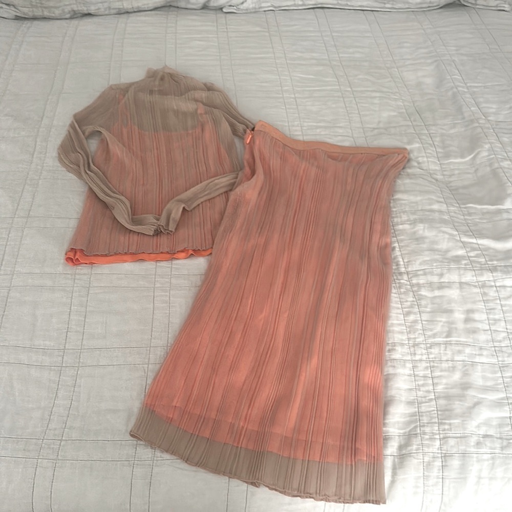 Herve Leger 2 piece neutrals overlay set
